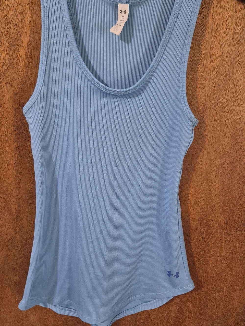 Under Armour Women's Light Blue Ribbed Tank Top
